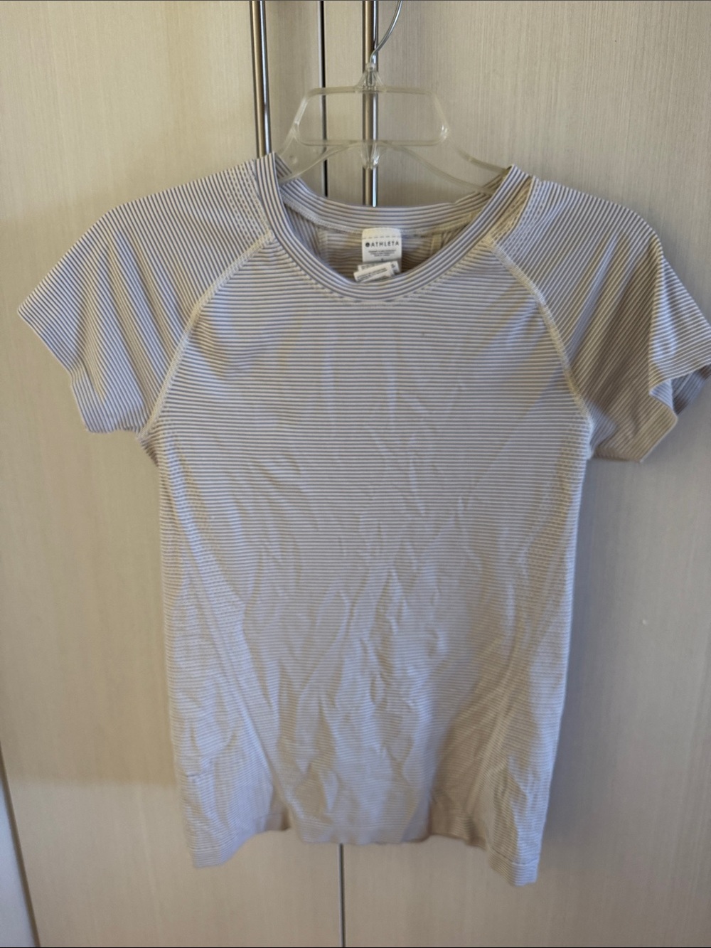 Athleta blue/white striped tshirt